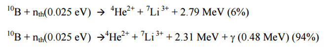 Boron Neutron Reaction